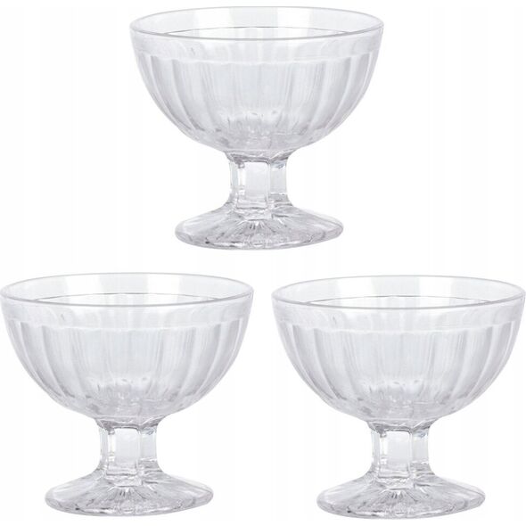 Excellent Houseware Pucharek do lodów deserów STRIPE, 3 sztuki x 200 ml