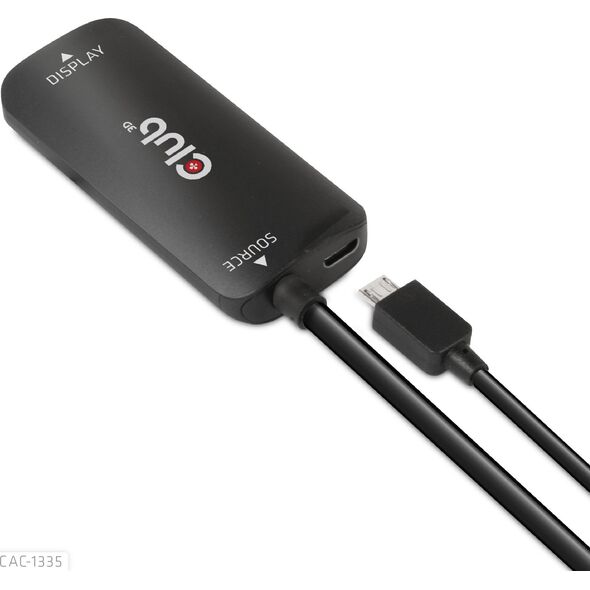 Adapter AV Club 3D Club3D Adaptér HDMI + Micro USB na DisplayPort 4K120Hz/8K30Hz, Active Adapter M/F
