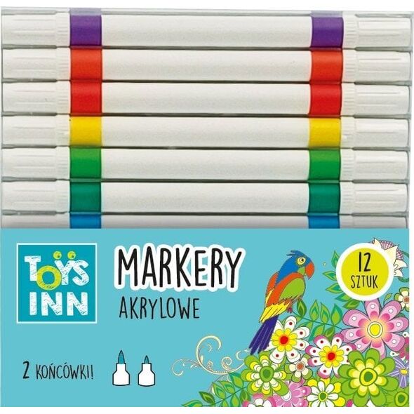 Stnux Markery akrylowe dwie koncówki 12 sztuk