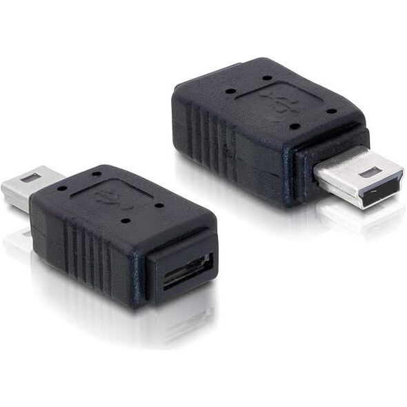 Adapter USB Delock microUSB - miniUSB Czarny  (65155) 323918 4043619651559