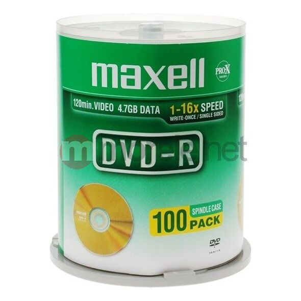 Maxell DVD-R 4.7 GB 16x 100 sztuk (275611.30.TW) 435108 4902580502997