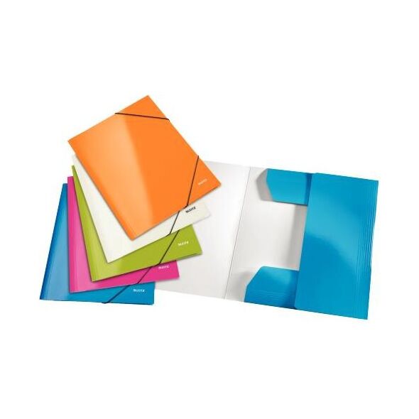 Leitz Teczka Wow kartonowa laminowana z gumką na rogach niebieski (10K038C) 651200 4002432105861