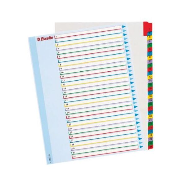 Esselte Przekładki do segregatora A4 Mylar ze stroną opisową 1-31 (10K200C) 651820 5902812100211
