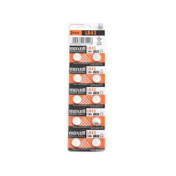 Maxell Bateria LR43 10 szt. 693181 4902580131418