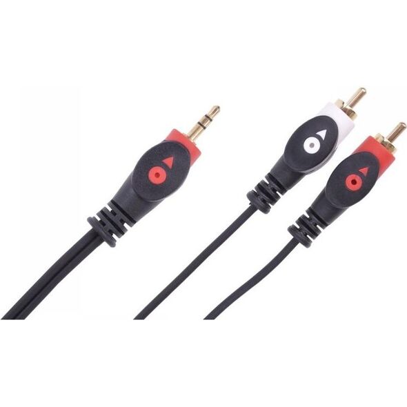 Kabel Libox Jack 3.5mm - RCA (Cinch) x2 5m czarny (LB0024) 702878 5901811400582