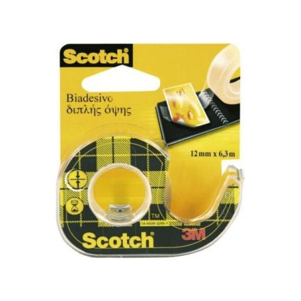 Scotch Taśma klejąca dwustronna 12mm 6.3m na podajniku (SC5006) 710509 21200593031
