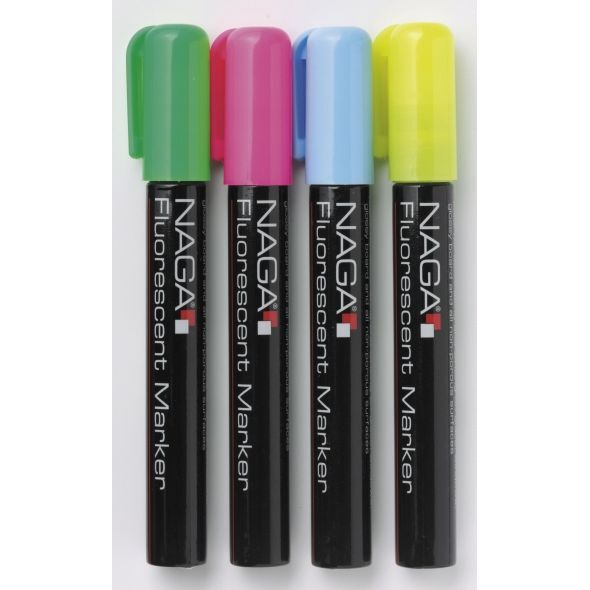 NAGA Marker kredowy 10mm fluorescencyjny 4szt. mix kolorów (22010) 712052 5708573220102