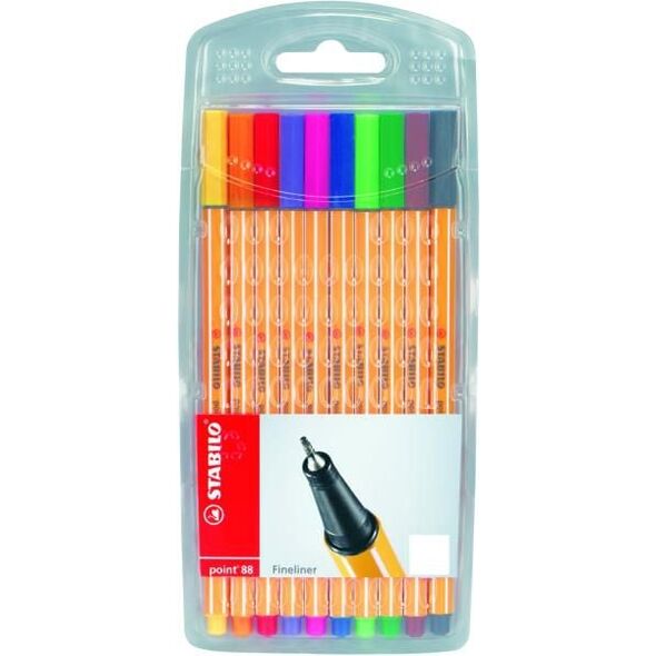 Stabilo Cienkopis POINT 0.4mm w etui 10 kolorów 712045 4006381217842
