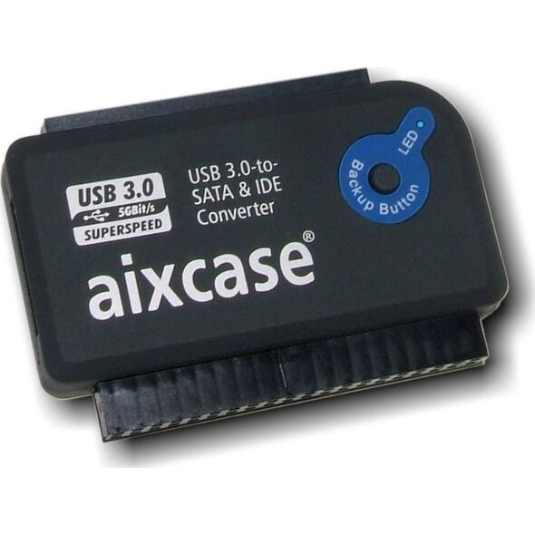 Kieszeń Aixcase USB 3.0 - SATA/IDE Czarny (AIX-BLUSB3SI-PS) 792373 4260096490314