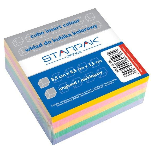 Starpak Wkład do kubika 85x85 mm kolorowy (187160) 918618 5907604605035