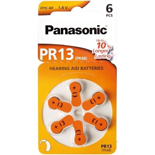 Panasonic Bateria do aparatów słuchowych PR48 6 szt. 927858 5410853057017