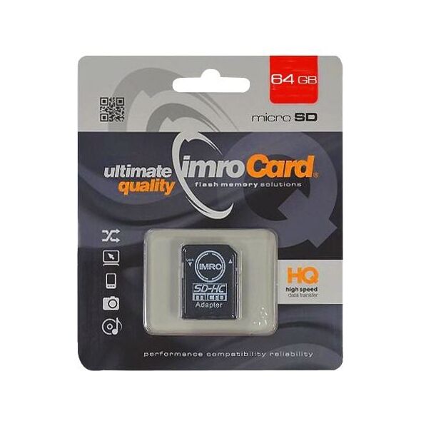 Karta Imro MicroSDXC 64 GB Class 10 UHS-I/U1  (KOM000517) 923524 5902768015454