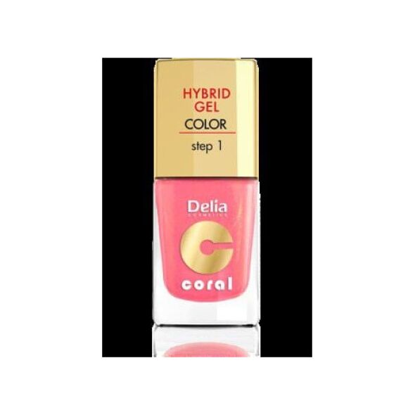 Delia Cosmetics Coral Hybrid Gel Emalia do paznokci nr 16 ciepły średni róż 11ml 887435 5901350458129