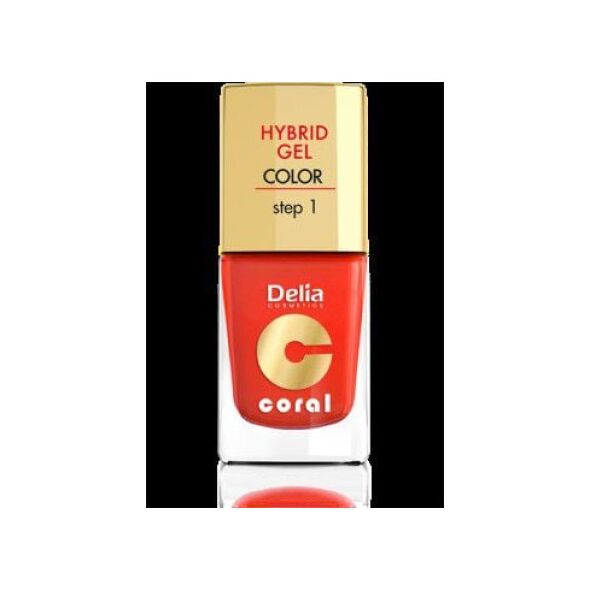 Delia Cosmetics Coral Hybrid Gel Emalia do paznokci nr 14 pomarańczowa czerwień 11ml 887433 5901350458105