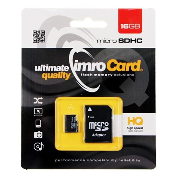 Karta Imro MicroSDHC 16 GB Class 10 UHS-I/U1  (KOM000558) 923522 5902768015379