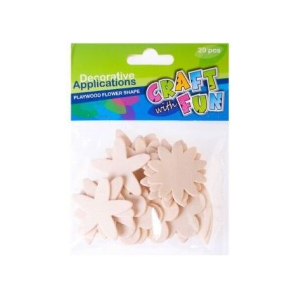Craft with Fun Ozdoba drewniana w kształcie kwiatuszka 20 sztuk 1009572 5901350243732