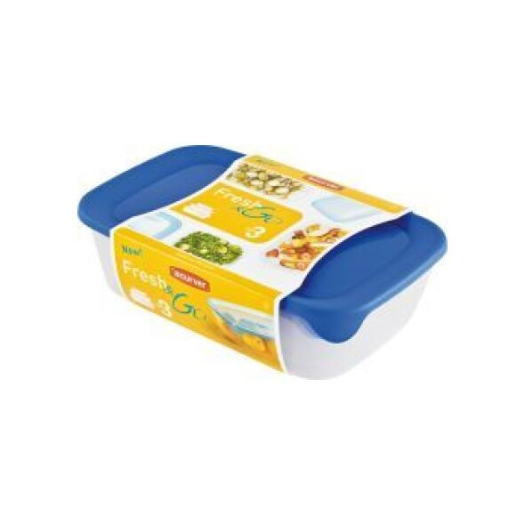 Curver Komplet pojemników Fresh&Go niebieski 3szt. (182598) 1012576 3253928026066