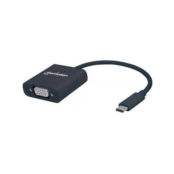 Adapter USB Manhattan USB-C - VGA Czarny  (151771) 1103226 766623151771