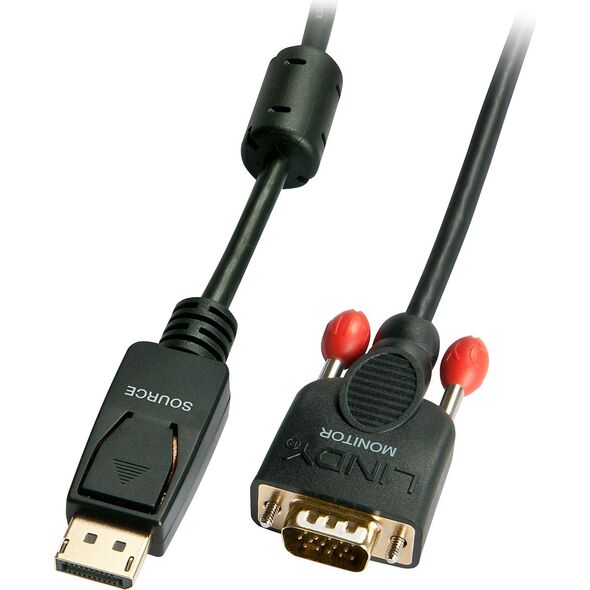 Kabel Lindy DisplayPort - D-Sub (VGA) 1m czarny (41941) 1124964 4002888419413