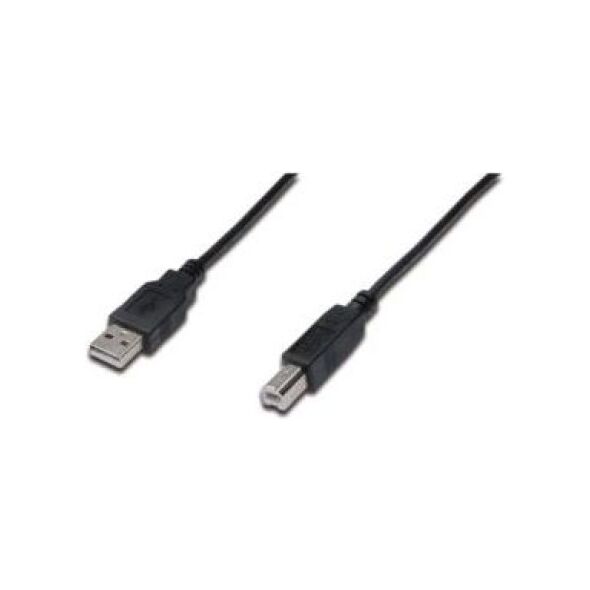Kabel USB Digitus USB-A - USB-B 0.5 m Czarny (AK-300105-005-S) 1206437 4016032299288