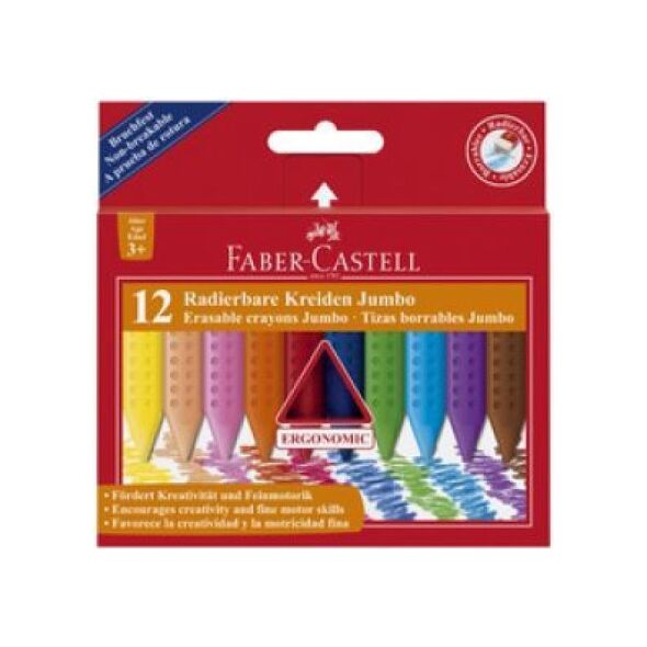 Faber-Castell Kredki trĂłjkÄ…tne Jumbo 12 kolorĂłw 1238220 4005401225409