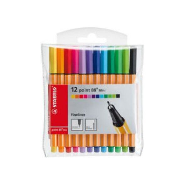 Stabilo Cienkopis mini 12 kolorĂłw 1240483 4006381367219