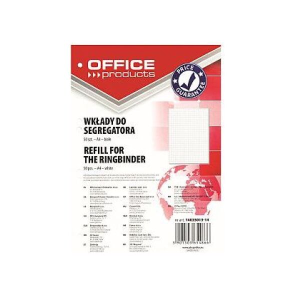 Office Products WkĹ‚ad do segregatora A4/50 kartek w kratkÄ™ 1248308 5901503654866