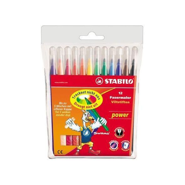 Stabilo Flamastry 12 kolorĂłw Power 1250169 3168070280122