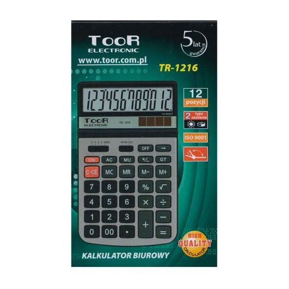 Kalkulator Toor Electronic Kalkulator 12-pozycyjny TR-1216 1295479 5903364217495