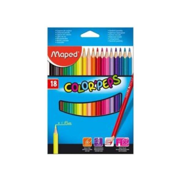Maped Kredki trójkątne Colorpeps 18 kolorów 1358846 3154141832185