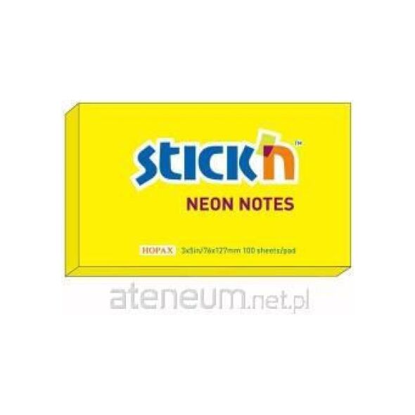 Stickn Notes samoprzylepny żółty neon (205543) 1411271 4712759211359