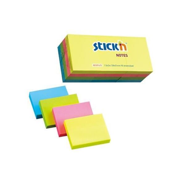 Stickn Notes samoprzylepny Neon mix 4 kolory (240564) 1411355 4712759215326