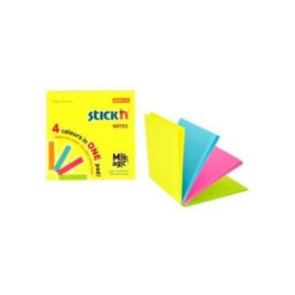 Stickn Notes samoprzylepny Magic Pad Neon mix 4 kolory -(155268) 1411383 4712759008195