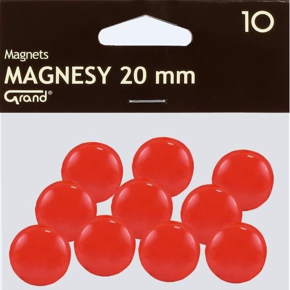 Grand Magnes 20mm czerwony 10szt GRAND - 189195 1451961 5903364258610