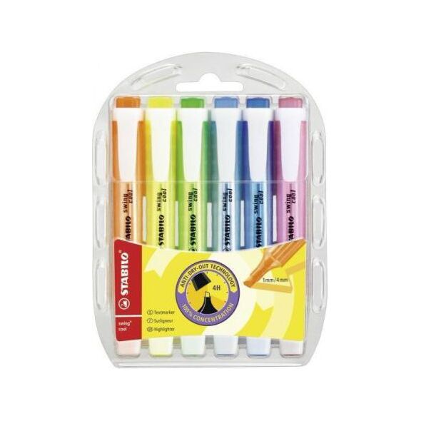 Stabilo Zakreślacz Swing Cool etui 6 kolorów (165439) 1463784 4006381467285