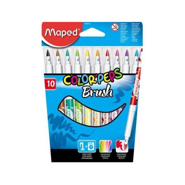 Maped Flamastry Colorpeps Brush 10 kolorów (175450) 1465611 3154148480105
