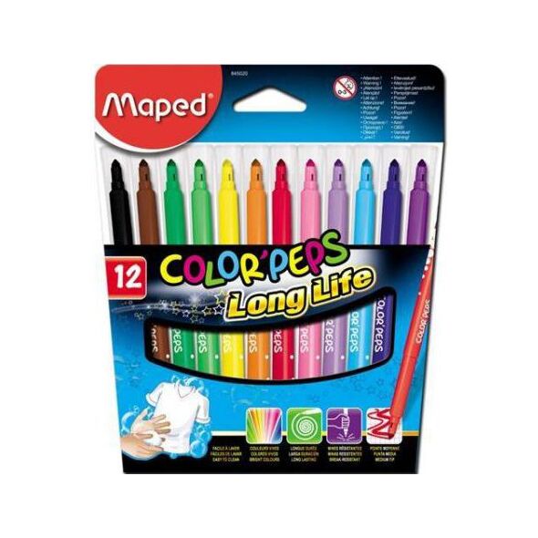 Maped Flamastry Colorpeps trójkątne 12 kolorów (205569) 1465612 3154148450207