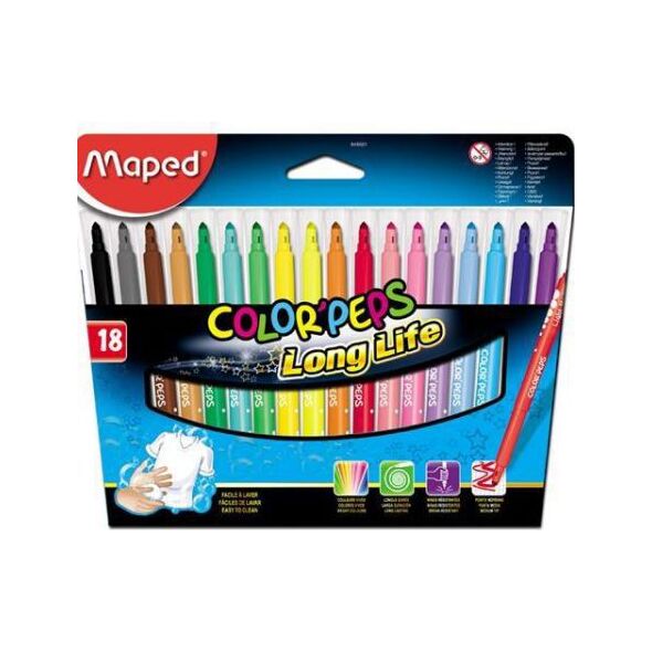 Maped Flamastry Colorpeps trójkątne 18 kolorów (205571) 1465613 3154148450214