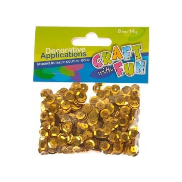Craft with Fun Cekiny metaliczne kółka 8mm złote (231683) 1468032 5907604658543