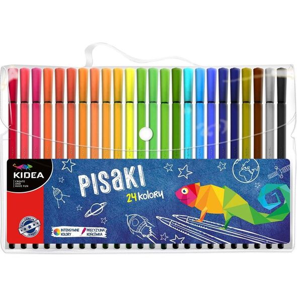 Derform Pisaki w etui 24 kolory KIDEA - 244186 1499059 5901130052615