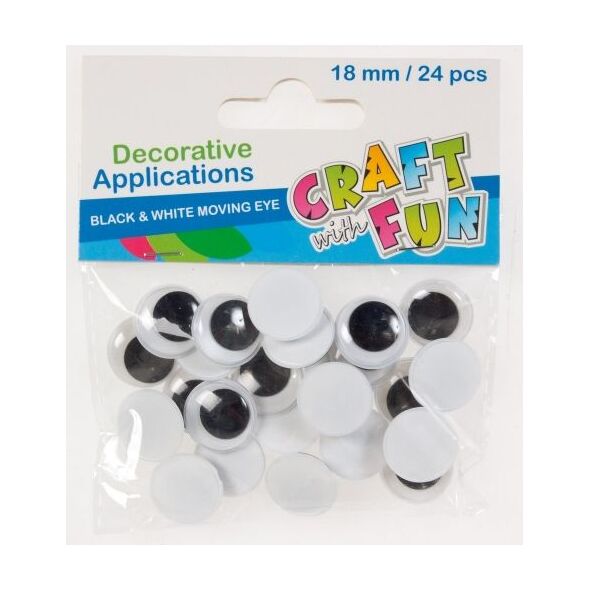 Craft with Fun Ozdoba oczy 18mm 24szt. (290507) 1642920 5901350210215