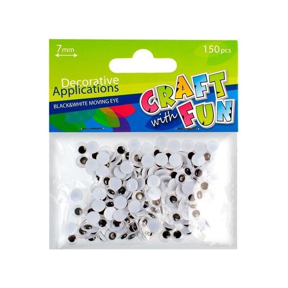 Craft with Fun Ozdoba dekoracyjna oczy 7 mm 150 sztuk 1642923 5901350207703