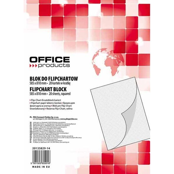 Office Products Bloki do Flipchart 58.5 x 81cm. 20 kartek (20135829-14) 1679195 5901503655016