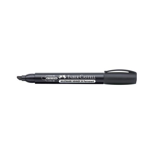 Faber-Castell Marker wodoodporny ścięta końcówka czarny 1745437 7754111654302