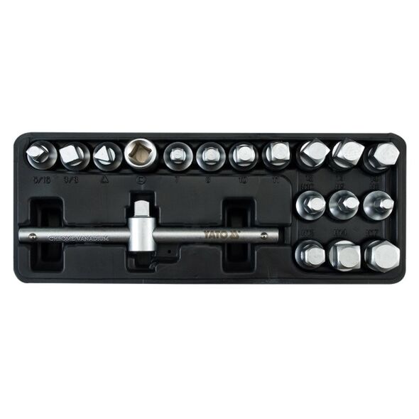 Yato Nasadki do korków oleju 3/8" 18szt. (YT-0599) 3029586 5906083905995