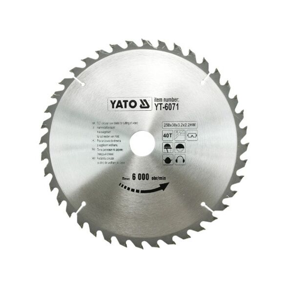 Yato Piła tarczowa do drewna 250x30mm 40z YT-6071 3030334 5906083960710