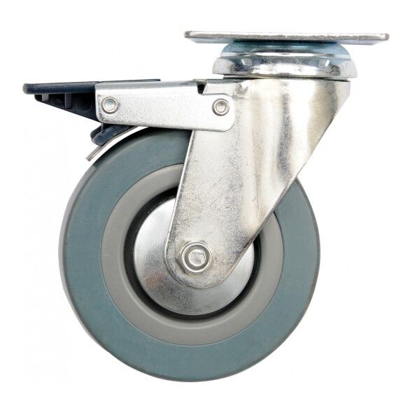 Vorel Kółko skrętne z szarą gumą i hamulcem 50mm 87381 3056716 5906083873812