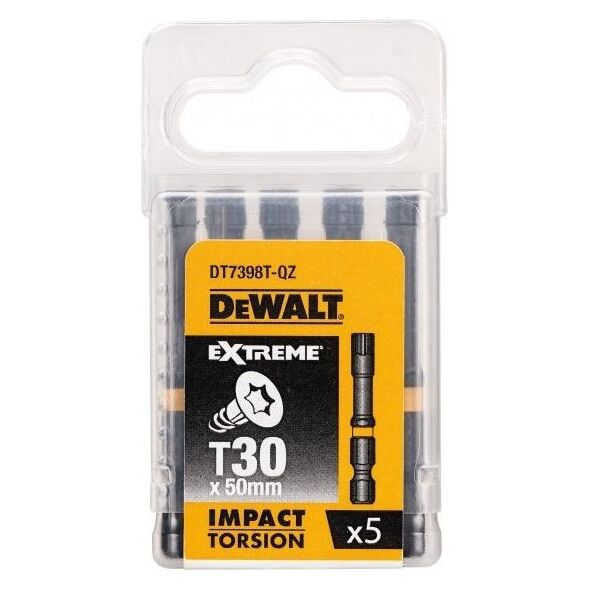 Dewalt Udarowe końcówki wkrętarskie T30x50 mm 5szt (DT7398T) 3096149 5035048089415