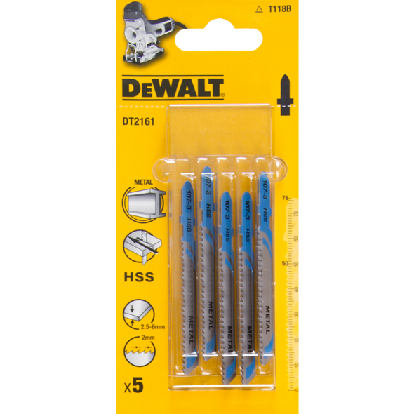 Dewalt Brzeszczoty do wyrzynarek typ T HSS76x50mm 5szt. do metalu DT2161 3098177 5035048033067