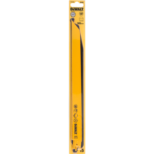 Dewalt Brzeszczoty do pilarek szablowych BIM 305mm podz. 1,8-2,5mm 5szt. DT2355 3098188 5035048033357